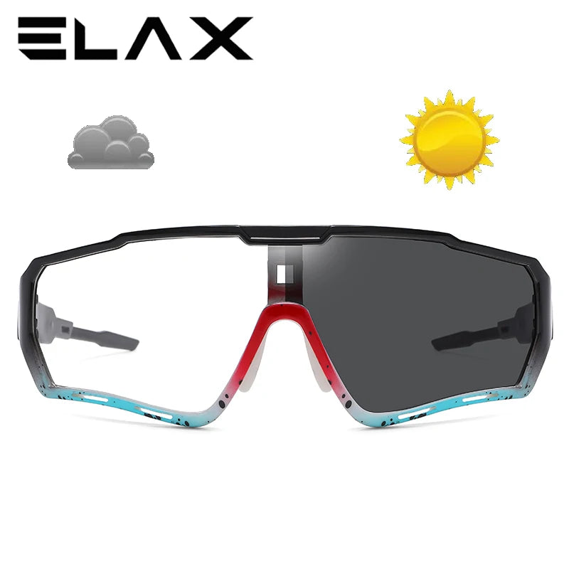 ELAX FOTOCROMÁTICO - Óculos de sol fotocromático para homens e mulheres, esportes, MTB, bicicleta, óculos de ciclismo, novo estilo