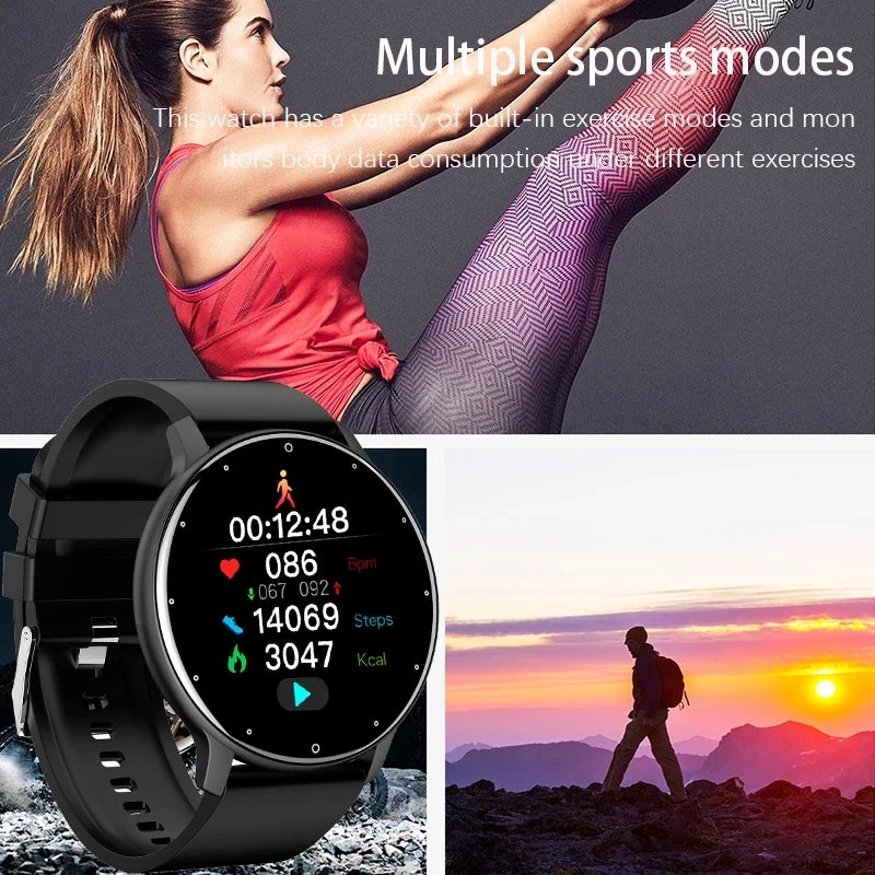 LIGE - Relógio SmartWatch Fitness, Monitor de Frequência Cardíaca, Impermeável, Xiaomi, Android, IOS, Esporte, 2024