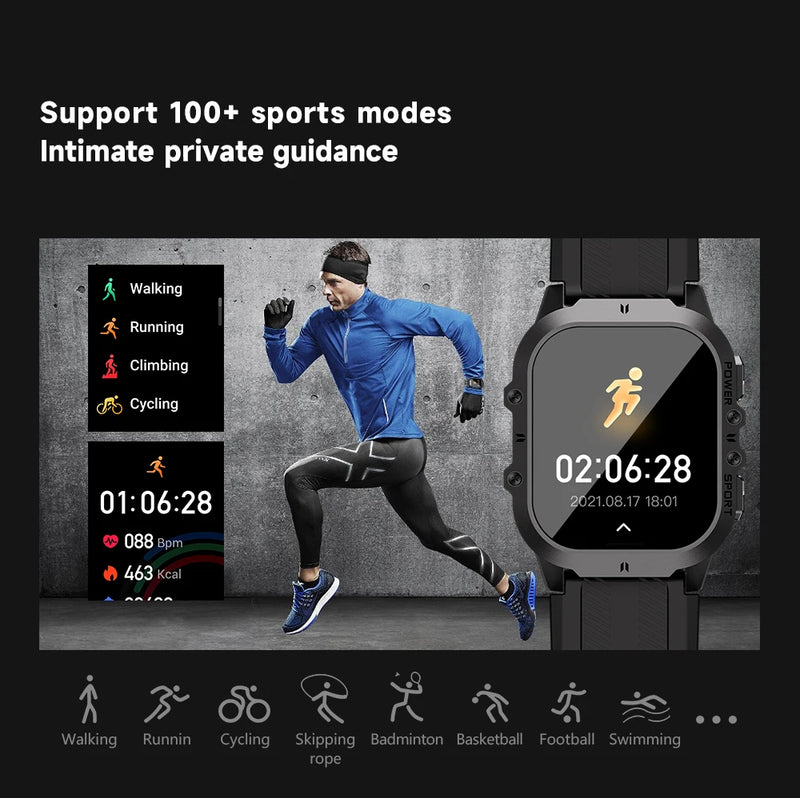 MISIRUN C26 - Relógio SmartWatch Militar, Bluetooth Chamada, à prova d'água, ao ar livre relógio de pulso, 100 + modos esportivos, 1.96 "AMOLED, 1ATM