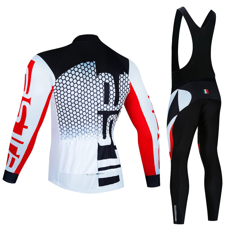 FUALRNY CONJUNTO INVERNO – Conjunto de agasalhos de manga comprida, Camiseta de ciclismo masculinas e feminino, camisa de mangas compridas, roupa de bicicleta, calça respirável, roupa de bicicleta MTB, primavera e outono, pro, jaqueta, bib