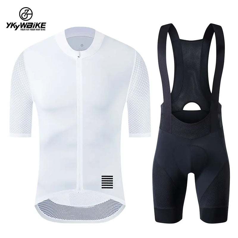 CONJUNTO YKYWBIKE Conjunto Reflexivo de camisa/camiseta manga curta de ciclismo e calção/bermuda/BIB, Ciclismo Jersey Set, MTB Clássico, Bib Shorts Kit, estrada, MTB, vestuário de bicicleta