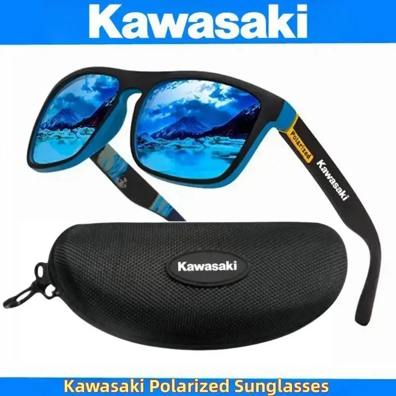 KAWASAKI - Óculos de sol polarizado para homens e mulheres, Proteção UV400, Ao ar livre, Caça, Pesca, Dirigindo, Bicicleta, Óculos de sol, Caixa incluída