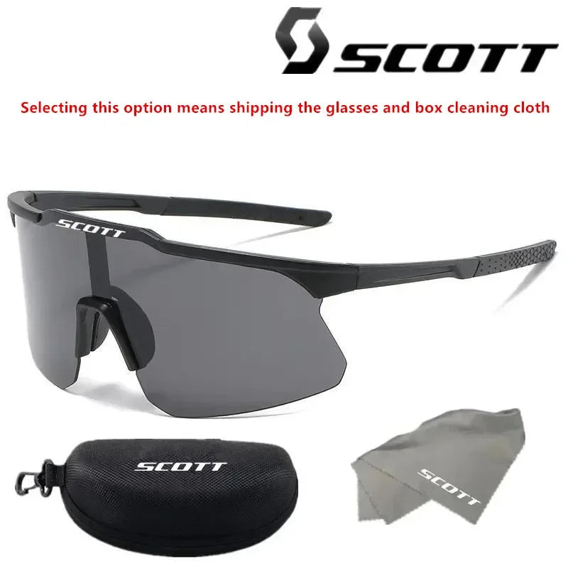 SCOTT - Novos esportes ao ar livre masculinos e femininos, UV400, ciclismo, direção, óculos de sol de viagem podem ser equipados com caixa de pano de óculos