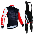 FUALRNY CONJUNTO INVERNO – Conjunto de agasalhos de manga comprida, Camiseta de ciclismo masculinas e feminino, camisa de mangas compridas, roupa de bicicleta, calça respirável, roupa de bicicleta MTB, primavera e outono, pro, jaqueta, bib