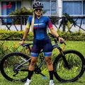 GIVELO MACAQUINHO – Macaquinho feminino de ciclismo, Macacão Pro de Ciclismo Manga curta para Mulheres, Roupas Profissionais de Triathlon, Conjuntos Skinsuits, 20DConjunto, calção bermuda e camiseta