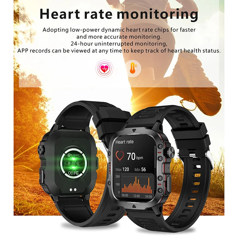 XIAOMI - Relógio SmartWatch Militar, IP68, 5ATM, esportes ao ar livre, rastreador de fitness, monitor de saúde, 1,96 ", chamada BT, 2021