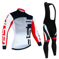 FUALRNY CONJUNTO INVERNO – Conjunto de agasalhos de manga comprida, Camiseta de ciclismo masculinas e feminino, camisa de mangas compridas, roupa de bicicleta, calça respirável, roupa de bicicleta MTB, primavera e outono, pro, jaqueta, bib