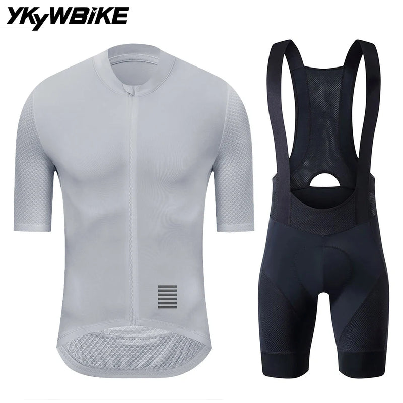 CONJUNTO YKYWBIKE Conjunto Reflexivo de camisa/camiseta manga curta de ciclismo e calção/bermuda/BIB, Ciclismo Jersey Set, MTB Clássico, Bib Shorts Kit, estrada, MTB, vestuário de bicicleta