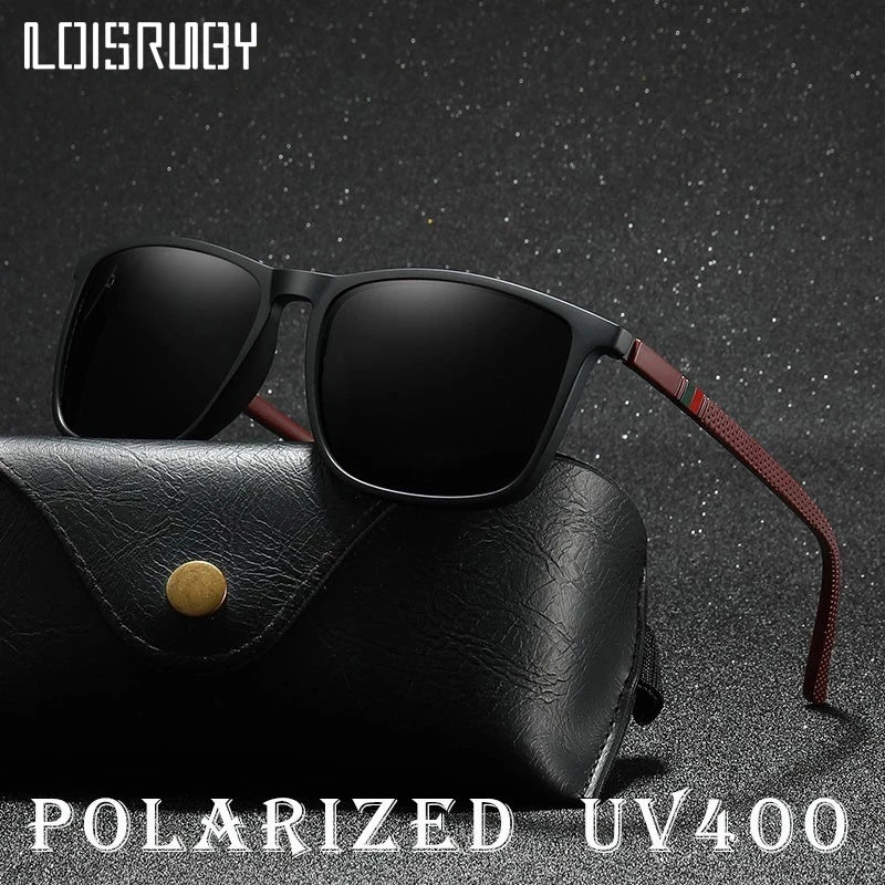 LOISRUBY VINTAGE - Óculos de sol Luxo quadrado vintage polarizado ciclismo óculos de sol para homens e mulheres, moda óculos, UV400, condução, pesca, viagens, masculino