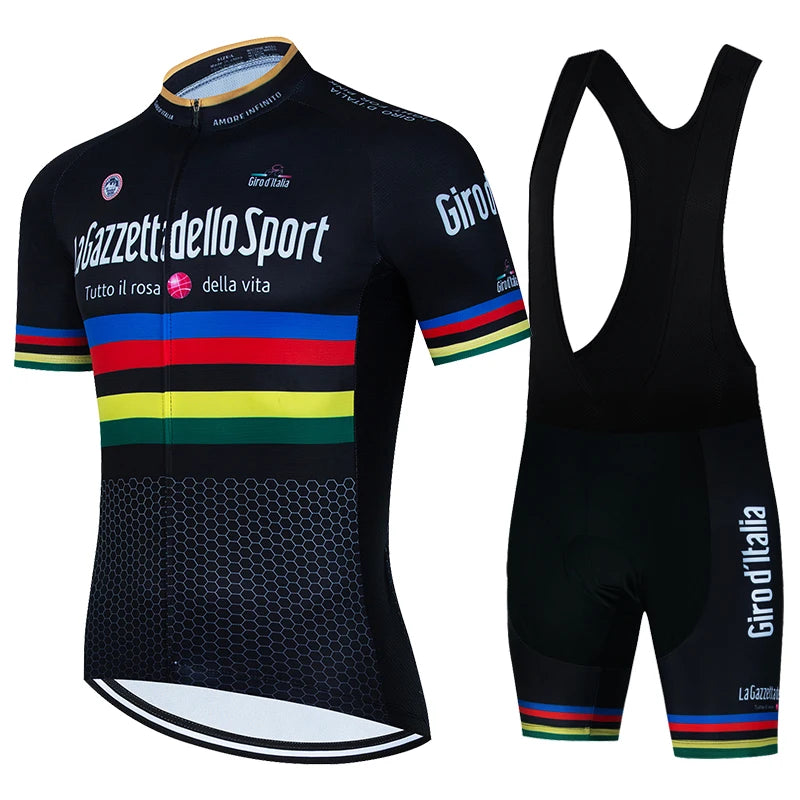 CONJUNTO GIRO D’ITALIA – Conjunto de camiseta e calção, bib, bermuda Giro d”Italia masculino e feminino Manga Curta Ciclismo Jersey Set, Roupa Bicicleta, Maillot Bicicleta, Respirável Ciclismo Jersey, Shorts Bib