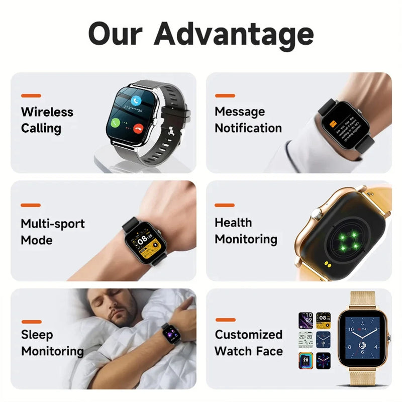 PENGAGAR - Relógio SmartWatch para Xiaomi com tela Full Touch Screen, esporte,  Fitness,  Chamada Bluetooth, relógio de pulso digital, 2024