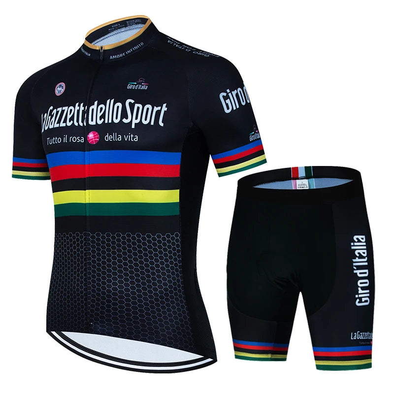 CONJUNTO GIRO D’ITALIA – Conjunto de camiseta e calção, bib, bermuda Giro d”Italia masculino e feminino Manga Curta Ciclismo Jersey Set, Roupa Bicicleta, Maillot Bicicleta, Respirável Ciclismo Jersey, Shorts Bib