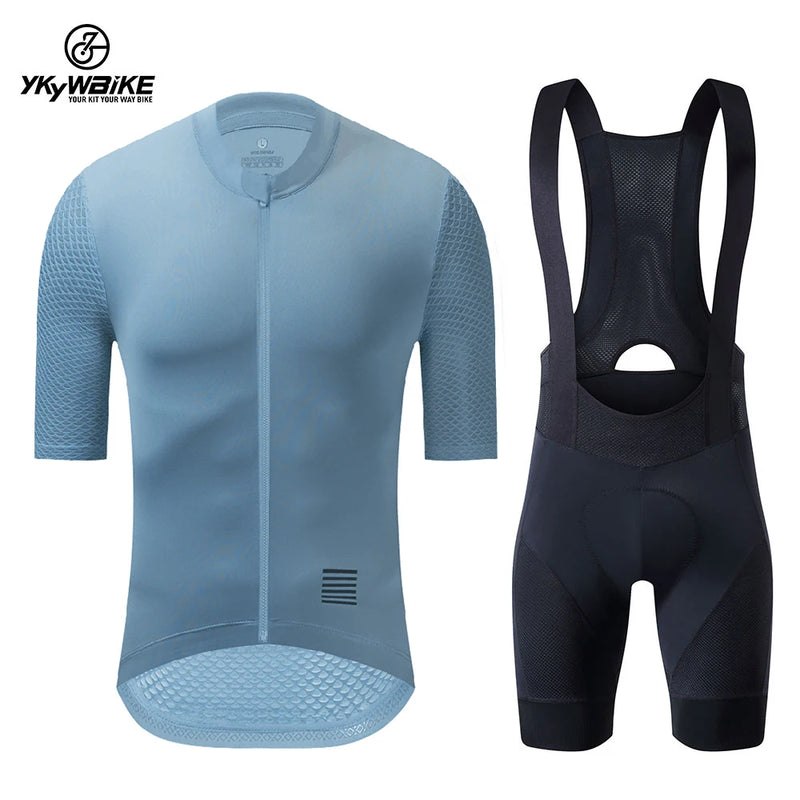 CONJUNTO YKYWBIKE Conjunto Reflexivo de camisa/camiseta manga curta de ciclismo e calção/bermuda/BIB, Ciclismo Jersey Set, MTB Clássico, Bib Shorts Kit, estrada, MTB, vestuário de bicicleta