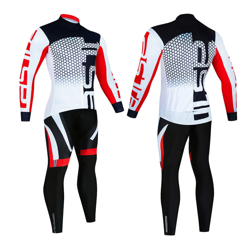 FUALRNY CONJUNTO INVERNO – Conjunto de agasalhos de manga comprida, Camiseta de ciclismo masculinas e feminino, camisa de mangas compridas, roupa de bicicleta, calça respirável, roupa de bicicleta MTB, primavera e outono, pro, jaqueta, bib