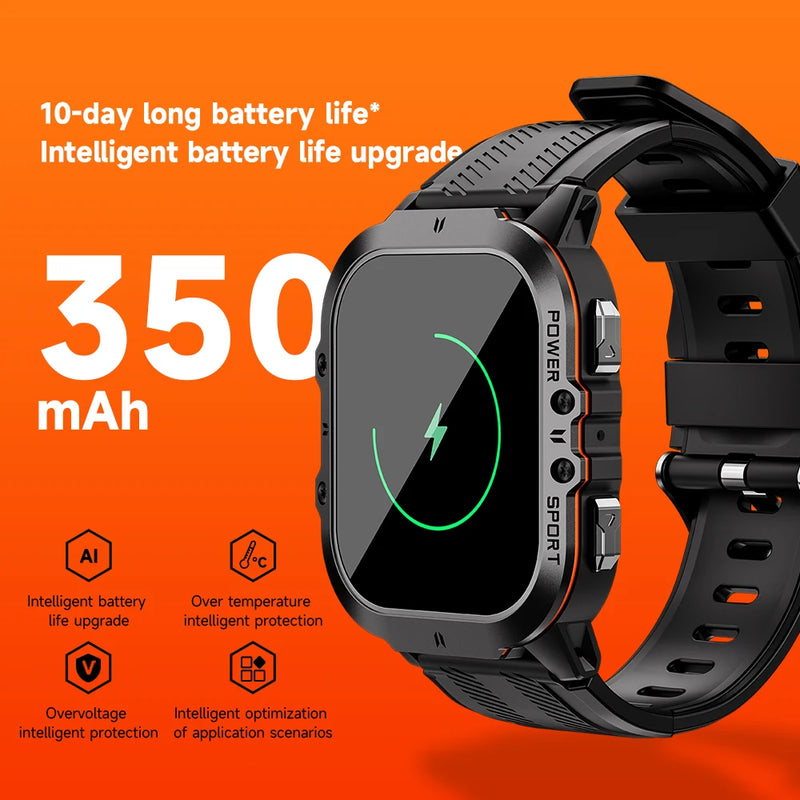 MISIRUN C26 - Relógio SmartWatch Militar, Bluetooth Chamada, à prova d'água, ao ar livre relógio de pulso, 100 + modos esportivos, 1.96 "AMOLED, 1ATM