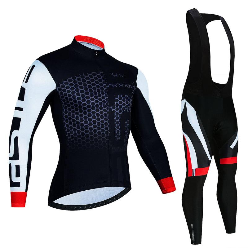 FUALRNY CONJUNTO INVERNO – Conjunto de agasalhos de manga comprida, Camiseta de ciclismo masculinas e feminino, camisa de mangas compridas, roupa de bicicleta, calça respirável, roupa de bicicleta MTB, primavera e outono, pro, jaqueta, bib