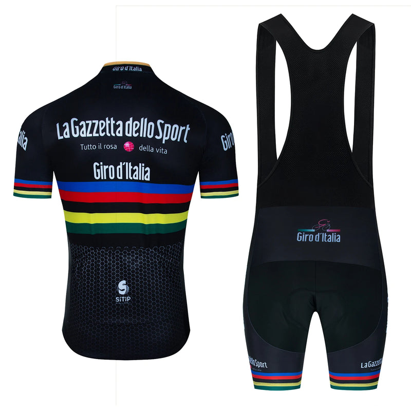 CONJUNTO GIRO D’ITALIA – Conjunto de camiseta e calção, bib, bermuda Giro d”Italia masculino e feminino Manga Curta Ciclismo Jersey Set, Roupa Bicicleta, Maillot Bicicleta, Respirável Ciclismo Jersey, Shorts Bib