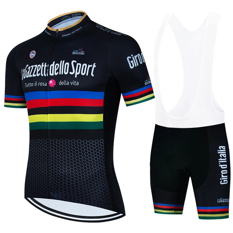 CONJUNTO GIRO D’ITALIA – Conjunto de camiseta e calção, bib, bermuda Giro d”Italia masculino e feminino Manga Curta Ciclismo Jersey Set, Roupa Bicicleta, Maillot Bicicleta, Respirável Ciclismo Jersey, Shorts Bib